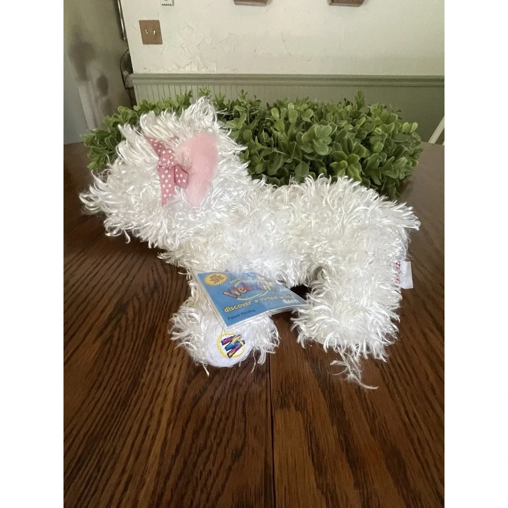 Webkinz White Terrier Code Tags Sealed Unused White Furry Fuzzy Puppy Dog Plush